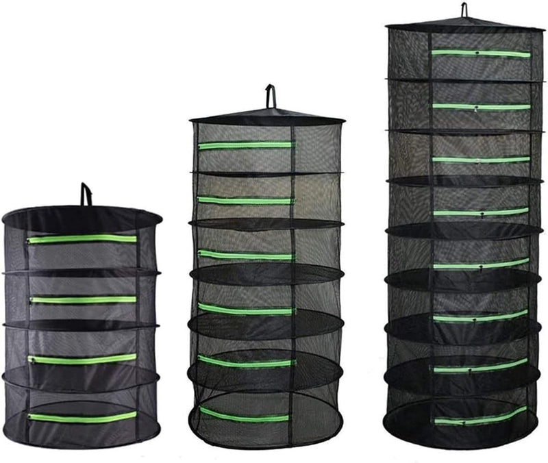 Droognet voor kruiden, 6-laags kruidendroogrek voor planten, met ritssluiting, inklapbaar ophangen, geschikt voor gedroogde bloemen, vis, vlees, kruiden, vruchten om te drogen kleding.