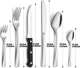Bestekset voor 6 personen, 36-delige roestvrijstalen bestekset met steakmes, bestekset met mes, vork, lepel, bestek voor thuis, feest, restaurant, vaatwasmachinebestendig