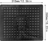 Set van 2 siliconen schoteldroogmat gootsteen, zwart witte gootsteenmat, vierkante gootsteenmat voor gootstenen met afvoergat aanrechtinzet keuken