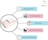 Gemaakt van biologisch katoen, zachtste babydeken voor kinderbed/bed, met 3 zachte lagen stof, omkeerbare designs, 2 mousseline, flanel in het midden, 95 x 120 cm - vlinder