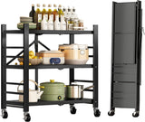 Plank voor opslag. Modulaire multifunctionele plank. Plank met wielen. Opvouwbare staande plank. Meubels voor keuken, badkamer, slaapkamer, woonkamer met 3 opbergvakken.