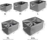 Stoffen opbergdozen Opbergmanden Organizer voor thuiskantoor Schoolplanken Kasten Speelgoed en meer, set van 3 (grijs, klein)