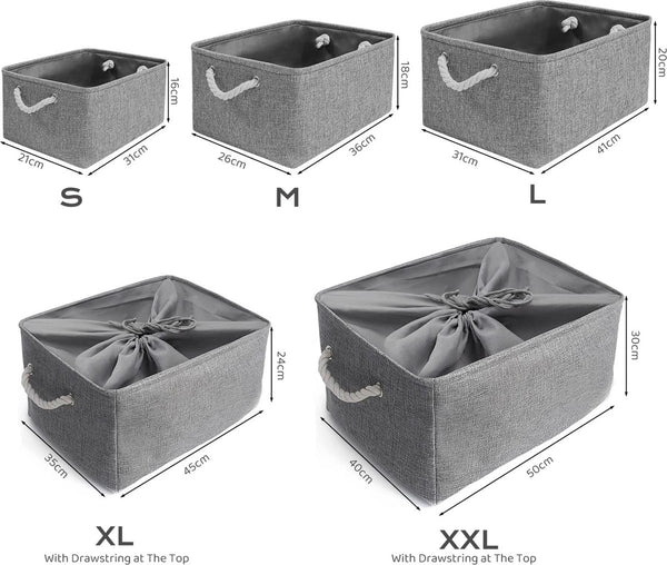 Stoffen opbergdozen Opbergmanden Organizer voor thuiskantoor Schoolplanken Kasten Speelgoed en meer, set van 3 (grijs, klein)