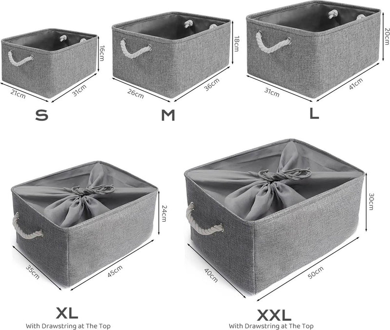 Stoffen opbergdozen Opbergmanden Organizer voor thuiskantoor Schoolplanken Kasten Speelgoed en meer, set van 3 (grijs, klein)