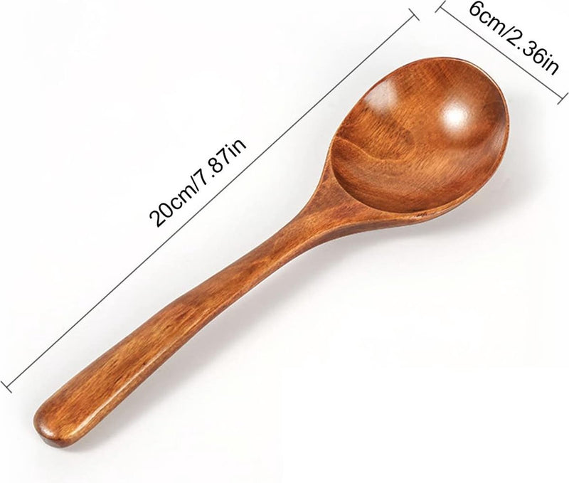 Natuurlijke houten lepels, 4 stuks, houten lepels, eetlepels, soeplepel, houten lepel, Japanse stijl, houten lepel, havermoutpap, lepel voor pap, soep, ramen, hotpot, restaurant, huishouden