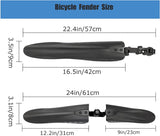 Fiets spatbordenset, spatborden, mountainbike, verstelbaar, voor achter, fietsbescherming voor wielen van 24-29 inch, met 1 reflecterende tape + 2 pijl reflecterende stickers