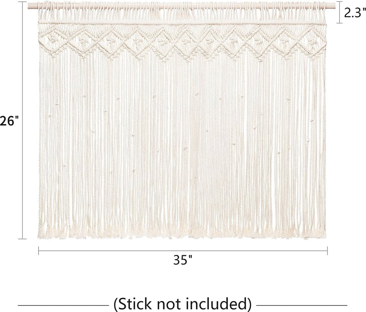 Macramé gordijn decoratie - Boho deurgordijn - 1 stuk - Beige - 72 × 190 cm Macramé gordijn decoratie - Boho deurgordijn - 1 stuk - Beige - 72 × 190 cm