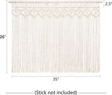 Macrame Gordijn Raam Muurophanging Boho Decoratief Geweven Tapijt Wanddecoratie Buitengordijn voor Bruiloft Decoratie Thuis 89 x 66 cm