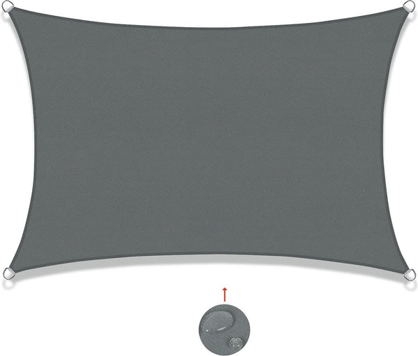 Zonnezeil, rechthoekig, 3 x 4 m, waterdicht, zonwering, weerbestendig, zeil, baldakijn, uv-bescherming, voor balkon, terras en tuin, grijs antraciet