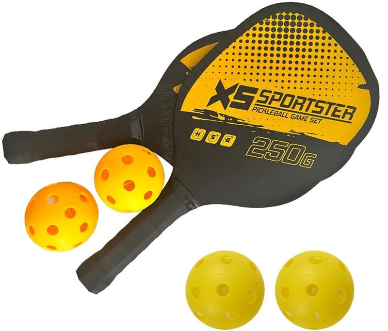 Pickleball paddle-racket, 4 pickleball-ballen met 2 paddles, pickleball-paddleset voor binnen en buiten