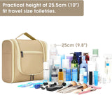 Toilettas voor dames en heren, toilettas voor kinderen, om op te hangen, make-uptas voor mannen, wastas voor vrouwen en meisjes, bruin (grande)