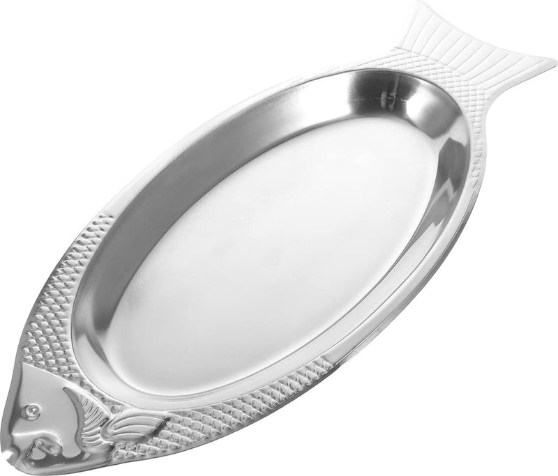 Dienblad 1 stuk vis sushi pizza glas metaal visplaat ovale serveervis serveerschaal gestoomde visschotel feestplaat