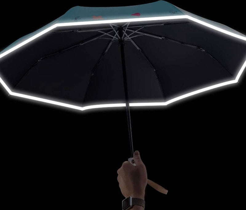 Paraplu voor kinderen, automatisch, zakparaplu voor kinderen, met reflecterende strepen, waterafstotend en stabiel, 8 ribben, voor meisjes en jongens, 450 g, #4