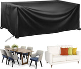 Hoes voor tuinmeubelset, 200x160x70 cm/UV-bescherming, 420 D bestendige tuintafelhoes in winddicht Oxford polyester, hoezen voor meubelsets, outdoor rotan bankhoes, rechthoekig