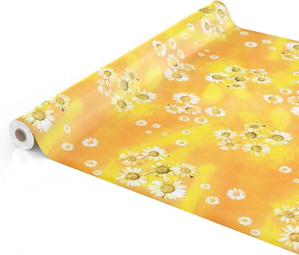 tafelzeil, tafelkleed, geel, kamillebloemen, zon., 120 x 140cm