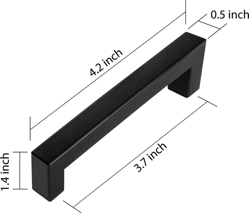 Meubelgrepen, 10 stuks, 96 mm, zwart, handgrepen voor keukenkasten, keukengrepen, moderne ladegrepen, kledingkast, kastgrepen, roestvrij staal, keuken, rechthoekig, handgrepen