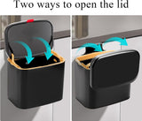 hangende keukencompostbak met deksel 4L verwijderbare roestvrijstalen prullenbak kleine keukenprullenbak voor aanrechtkast onder gootsteen zwart