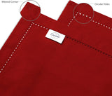 Katoenen servetten met holle zoom, set van 4 | effen dieprood kleur | afmetingen 43 x 43 cm | servetten voor eettafel decoratie - wasbaar en herbruikbaar