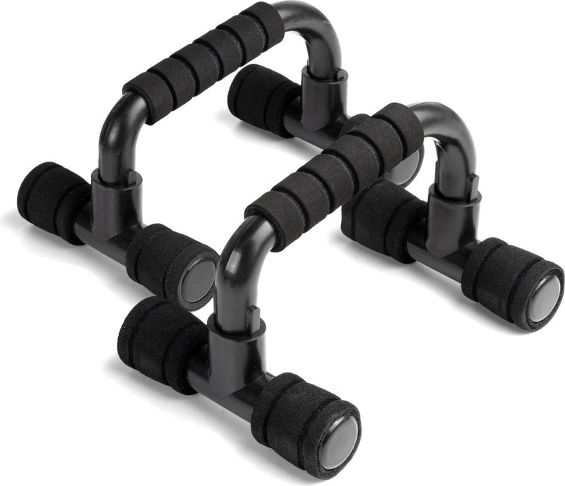 Opdrukhandgrepen, professionele opdrukstangen voor spiertraining en krachttraining, gevoerde handgrepen voor vloertraining, draagbaar fitnessapparaat, training thuis, antislip (zwart)