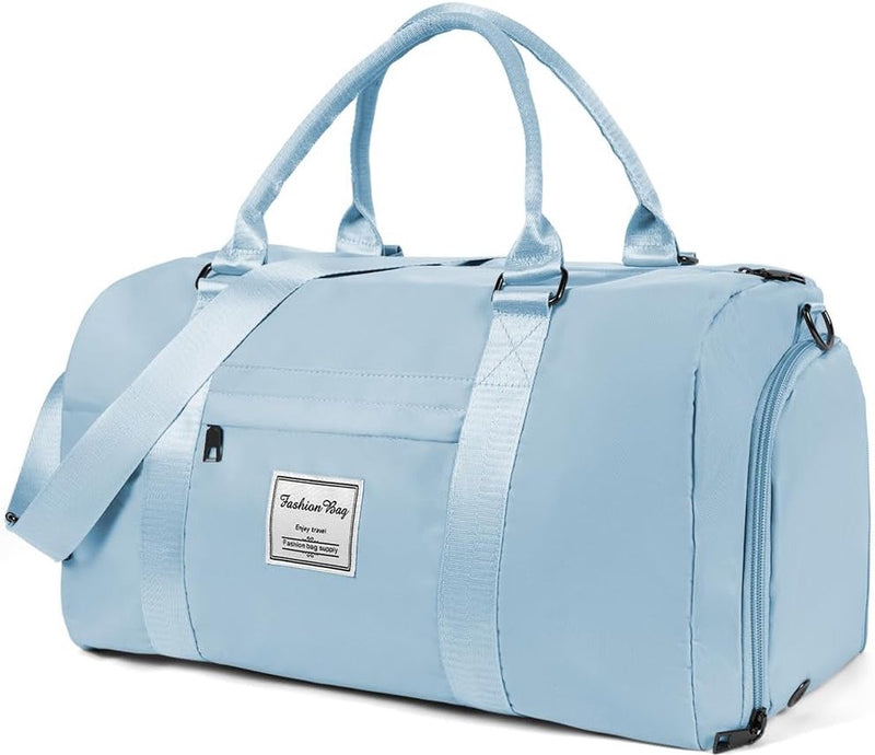 Sports Bag, Travel Duffel Bag, Sports Duffel Bag with Shoe Compartment & Wet Compartment, Waterproof Overnight Bag, Travel Bag, Luggage Bag for Sports & Travel for Men and Women, #2 Blue, 1