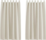 gordijnen keuken modern lusgordijn set van 2 H 145 x B 140 cm raamgordijnen met lussen gordijn ondoorzichtig keukengordijnen black-out Curtain, lichtbeige
