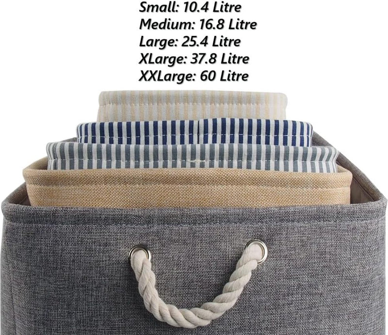 Stoffen opbergdozen Opbergmanden Organizer voor thuiskantoor Schoolplanken Kasten Speelgoed en meer, set van 3 (grijs, klein)