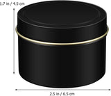 Lege kaarsenhouders, 24 stuks, zwart, kleine ronde metalen blikjes met deksel, blikjes, kerstdozen, geschenkdozen, metaal, theeblikjes, koekjesdoos, kaarsenmaken, blikjes