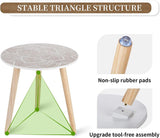 Bijzettafel ronde tafel hout: witte kleine balkonbijzettafels voor de woonkamer met 3 houten poten witte kleine boho buitenbanktafels voor in de tuin 2 stuks, 45 x 45cm