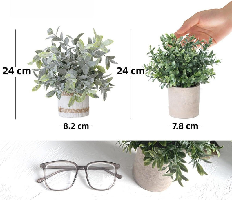 YVONNEYI Kunstplant klein in betonnen potten, 2 stuks, kleine kunstplanten, voor kamer, decoratie, slaapkamer, badkamer, woonkamer, keuken, kantoor - rozemarijn YVONNEYI Kunstplant klein in betonnen potten, 2 stuks, kleine kunstplanten, voor kamer, decoratie, slaapkamer, badkamer, woonkamer, keuken, kantoor - rozemarijn