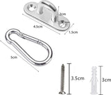 Roestvrijstalen karabijnhaak en roestvrijstalen oogplaat met oogje, roestvrijstalen dekplaat, oogplaten voor zonnezeil/wandbevestiging, plafondbevestiging, wandhaken, plafondhaken