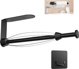 Keukenrolhouder met dempingseffect, keukenrolhouder zonder boren zwart, hangend sterk zelfklevende keukenpapierhouder voor keuken en badkamer, beide verkrijgbaar met lijm en schroeven.