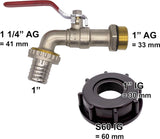 kogelkraan "Profi" 13279, 1", messing, S60x6