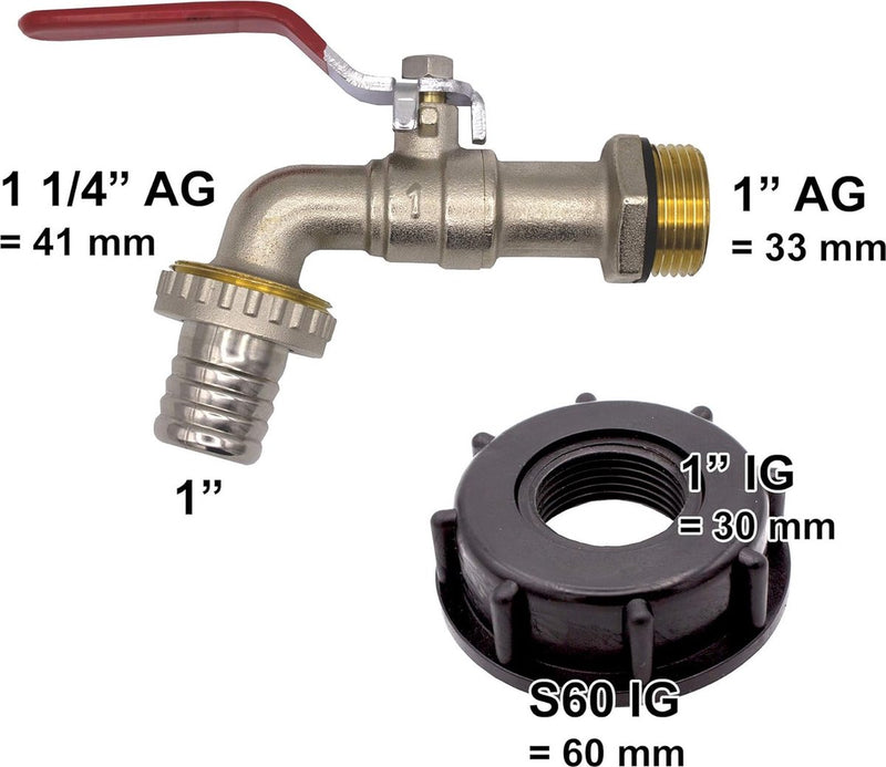 kogelkraan "Profi" 13279, 1", messing, S60x6