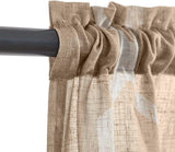 Vitrage Sheer gordijn bistrogordijn linnenlook half transparant gordijn privacy gaas sjaals vitrage raamsjaal voor woonkamer landhuis 2 stuks 65B x 115H (cm) bruin