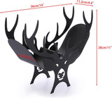 Toiletrolhouder Zwart gewei Metalen toiletrolhouder Verticale papierhouder Toiletrolhouder Handdoekhouder Ambachtelijke decoratie voor badkamer Woonkamer Keuken Hotel