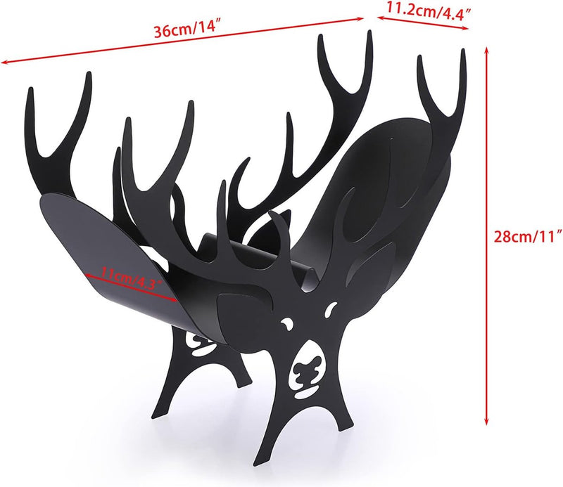 Toiletrolhouder Zwart gewei Metalen toiletrolhouder Verticale papierhouder Toiletrolhouder Handdoekhouder Ambachtelijke decoratie voor badkamer Woonkamer Keuken Hotel