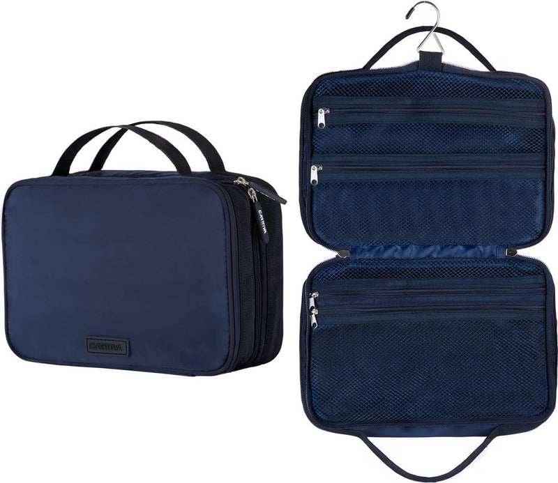 Toilettas voor mannen en vrouwen, hangende toilettas, waterdichte make-uptas voor op reis, BT03-marineblauw