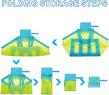 Set van 2 Mesh Bag Zandspeelgoedzak Grote Mesh Strandtas Opvouwbare Herbruikbare Mesh Strandtas Nette Tas voor Strand Waterspeelgoed Familievakantie