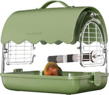 Vogeltransportrugzak met zitstang, reisvogelkooitas, licht met schaduwafdekking, kijkvenster voor papegaaien, kleine valkparkieten en andere vogels van vergelijkbare grootte (groen)