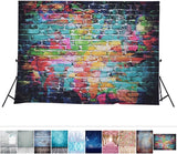 Fotoscherm 1,5 x 2,1 m / 5 x 6,9 ft fotografie achtergrond digitaal bedrukt kleurrijk doodle scribble bakstenen muur patroon voor kinderen kinderen baby pasgeborenen portret studio fotografie
