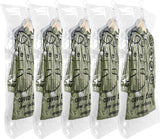 Vacuümzakken voor kleding, verpakking van 5 stuks, hangende vacuümzakken voor kleding (135 x 70 cm), vacuümzakken voor kleding voor pakken, jassen, jassen, vacuümkledingzakken met haken, ruimtebesparend