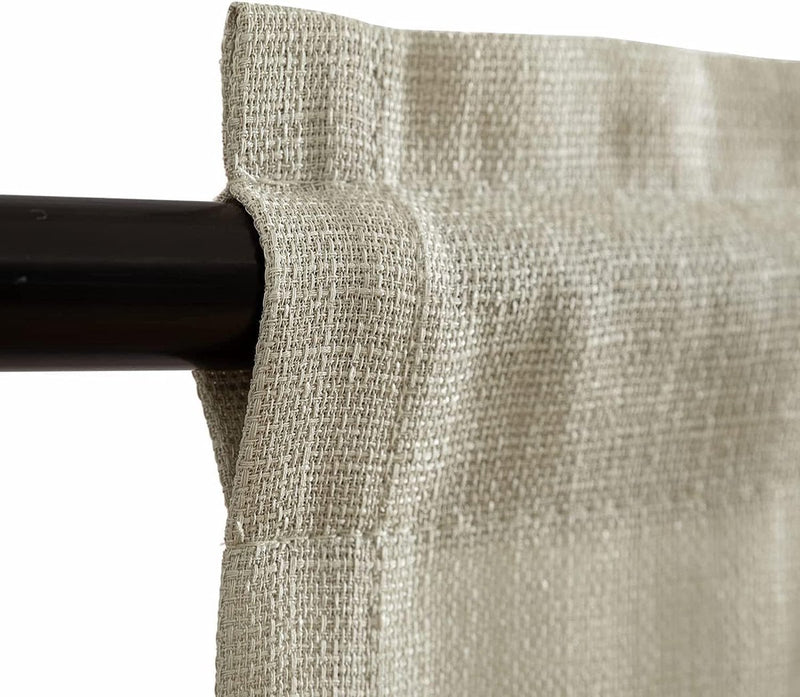 Vitrage, linnenlook, bistrogordijn, bruin gordijn, raamgordijn, gaas, paar, sjaals, vitrage, raamgordijn voor keuken, woonkamer, landhuis, set van 2, 90 x 115 H (cm) taupe