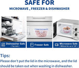 6 PACK 600ML voedselbewaarcontainers met deksel klein, slakommenset, maaltijdbereiding, fruitschaal, ijscontainer voor ijs, dessertkommen, plastic kom, diepvriescontainers klein