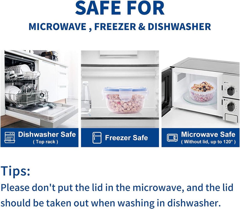 6 PACK 600ML voedselbewaarcontainers met deksel klein, slakommenset, maaltijdbereiding, fruitschaal, ijscontainer voor ijs, dessertkommen, plastic kom, diepvriescontainers klein