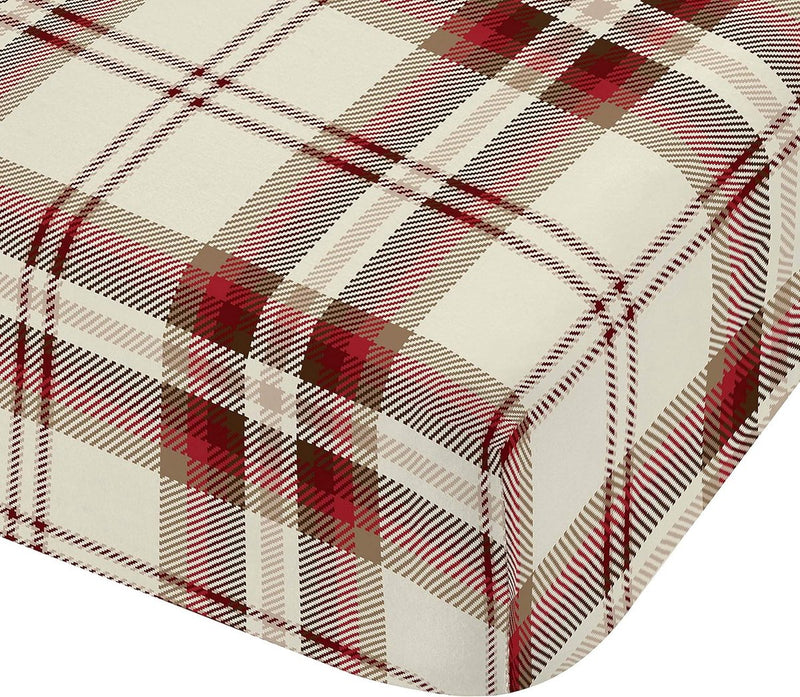 Beddengoed, Hoeslaken, Katoen, Rood, 200x180x1 cm