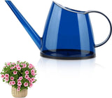 Gieter voor kamerplanten, 1,2 l, plantengieter met lange uitloop, kleine kan, transparant voor tuinbloem (blauw)