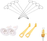 12 stuks spiraalsnijder, aardappelspiraalsnijder, aardappeltornado snijder, kan worden gebruikt voor aardappelgrillfeesten, frietjes, feestjes enz