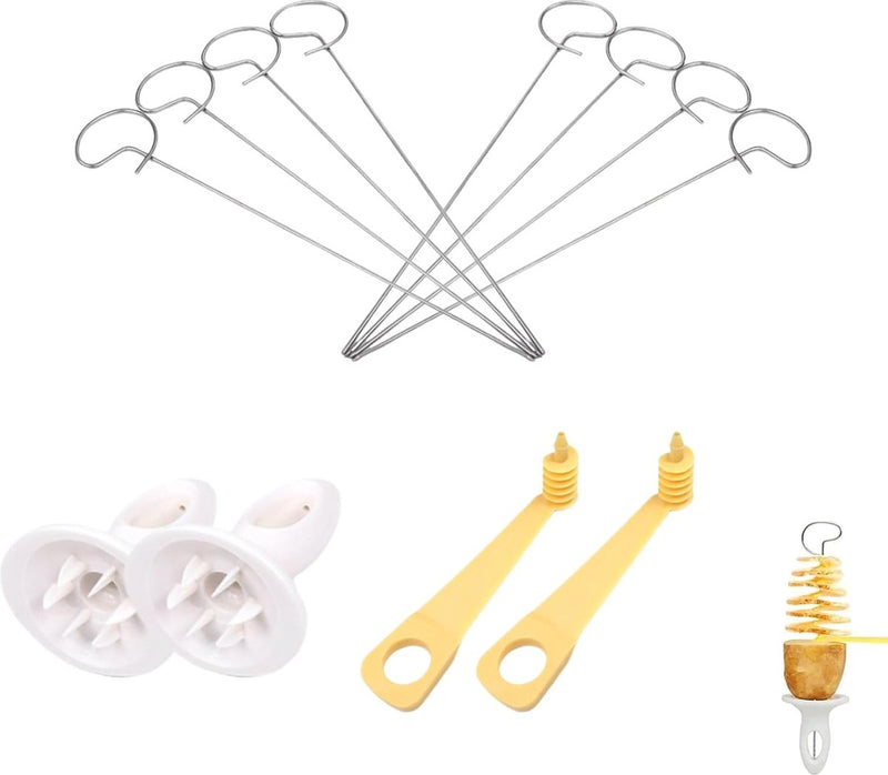 12 stuks spiraalsnijder, aardappelspiraalsnijder, aardappeltornado snijder, kan worden gebruikt voor aardappelgrillfeesten, frietjes, feestjes enz