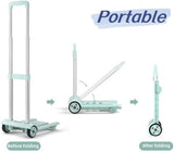 Opvouwbare steekwagen 40kg Heavy Duty multifunctionele draagbare bagagewagen voor bagagereizen Automatisch bewegend kantoor Opvouwbare trolley Groen