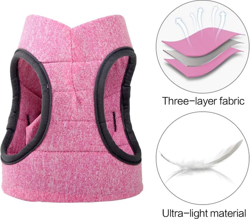 Cat Harness and Leash, Ultra-Light, Escape-Proof, Adjustable, Soft Mesh Fabric, Padded, Running Vest, Jacket for Kittens, Pets, Puppies, m, Pink